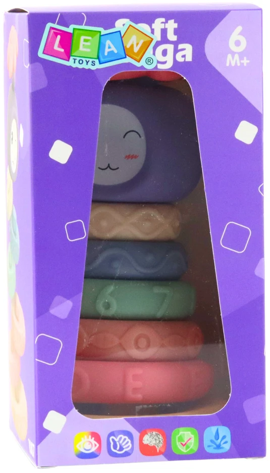 Lean Toys Minkšta sensorinė piramidė 8 dalių