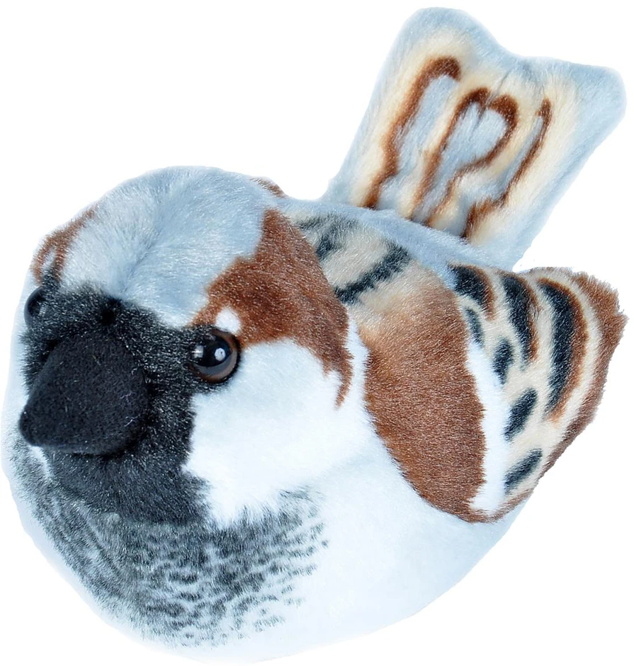Wild Republic Laukinė respublika - pliušinis žaislinis paukštis su garsu 18 cm naminis žvirblis (808022)