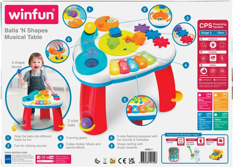 Muzikinis veiklos stalas su kamuoliukais Winfun