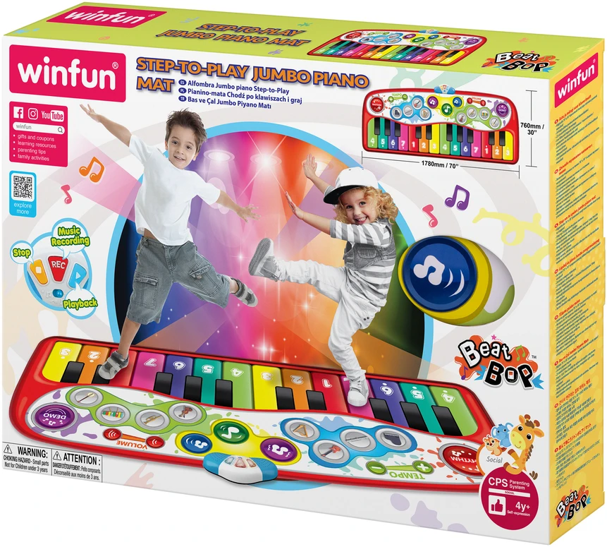 Winfun Didelis „Step-to-Play“ pianino kilimėlis