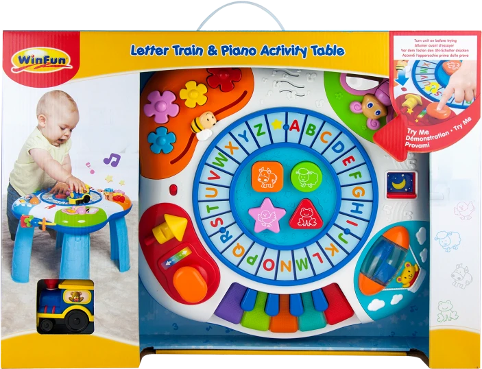 Winfun Edukacinis žaislinis staliukas "Letter Train & Piano Activity Table", žaislas lenkų k. (000801)