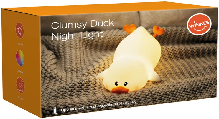 „Winkee“ – „Clumsy Duck“ naktinė lemputė – kompaktiška