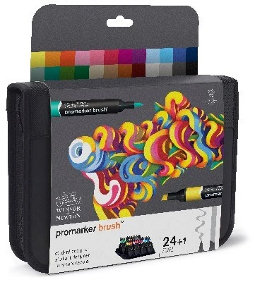 Winsor & Newton - Teptukų rinkinys - Studentams, dizaineriams - 24 vnt. + dėklas
