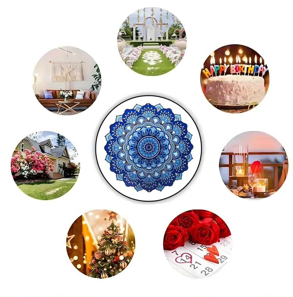 Wisząca Kabantis suktukas-vėjo gaudyklės ornamentas 12 colių 3D mandala taikos sodui