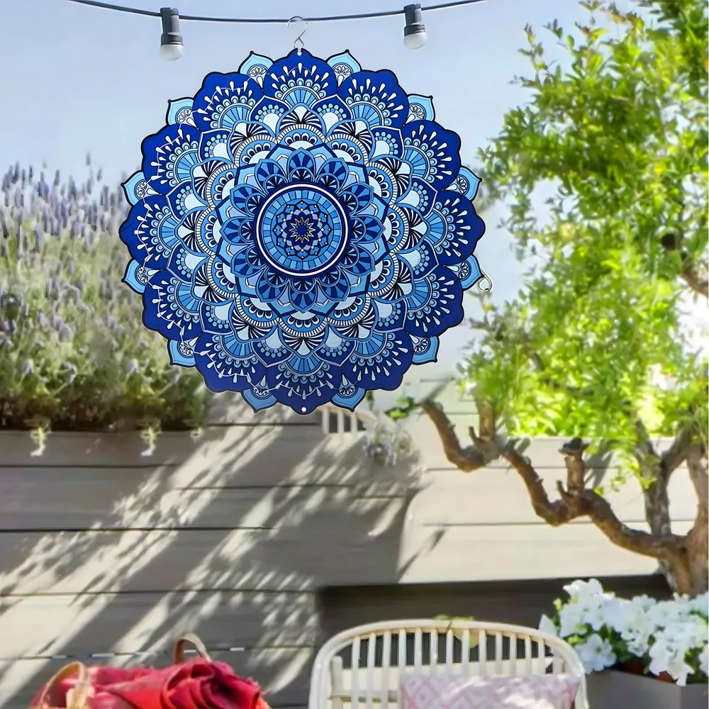 Wisząca Kabantis suktukas-vėjo gaudyklės ornamentas 12 colių 3D mandala taikos sodui