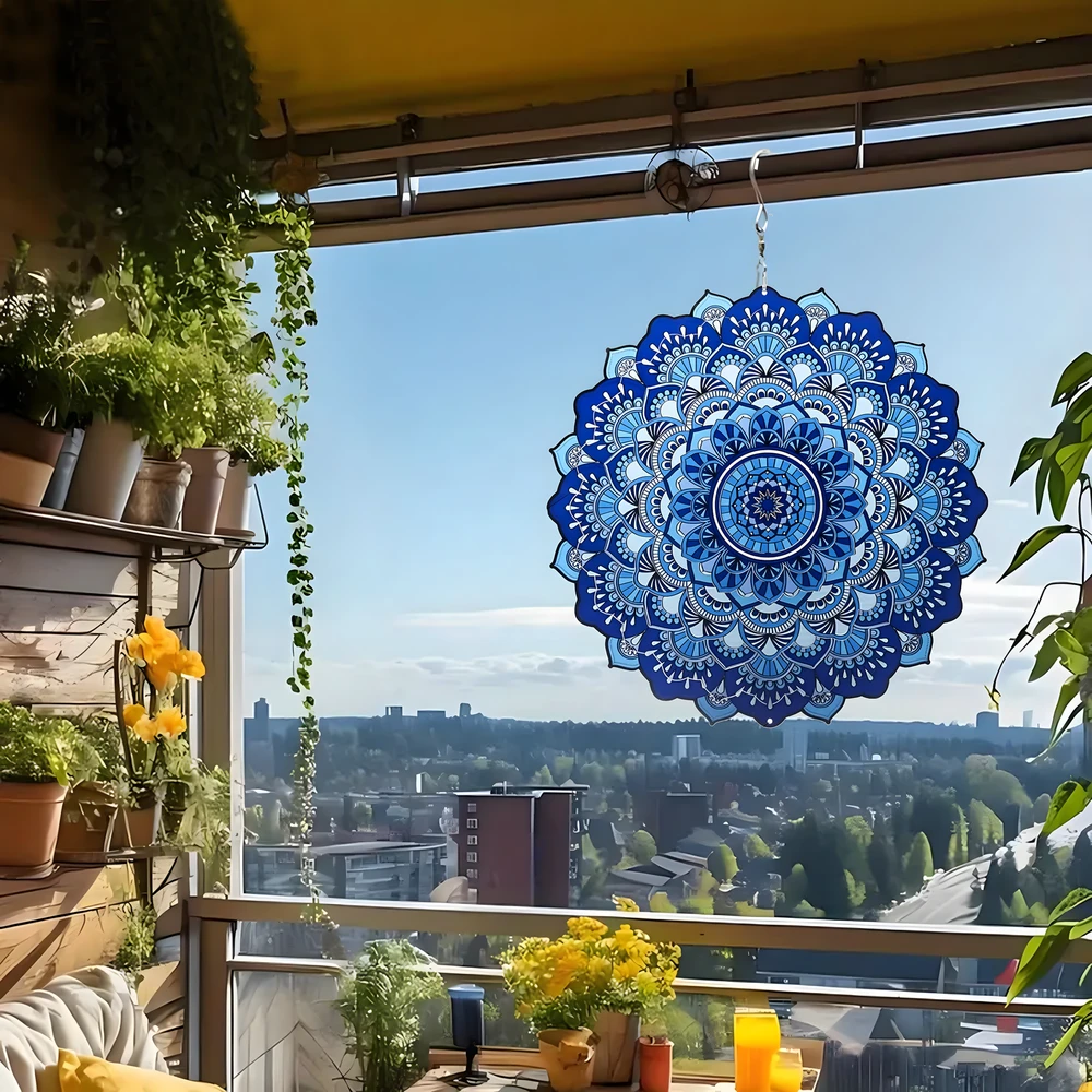 Wisząca Kabantis suktukas-vėjo gaudyklės ornamentas 12 colių 3D mandala taikos sodui