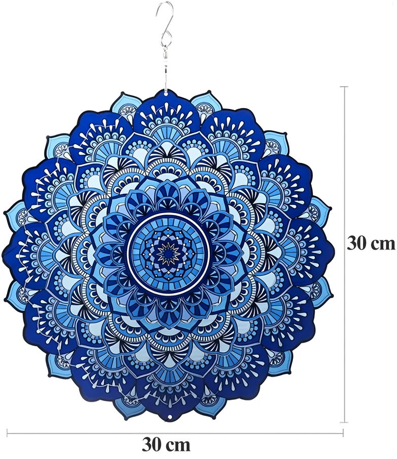 Wisząca Kabantis suktukas-vėjo gaudyklės ornamentas 12 colių 3D mandala taikos sodui