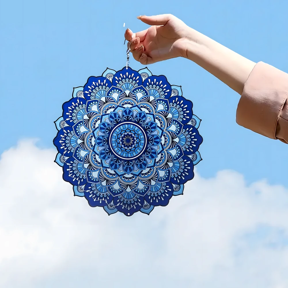 Wisząca Kabantis suktukas-vėjo gaudyklės ornamentas 12 colių 3D mandala taikos sodui
