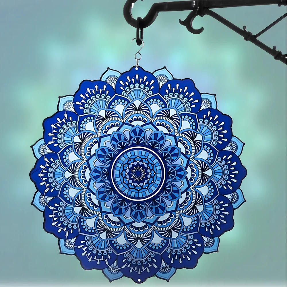 Wisząca Kabantis suktukas-vėjo gaudyklės ornamentas 12 colių 3D mandala taikos sodui