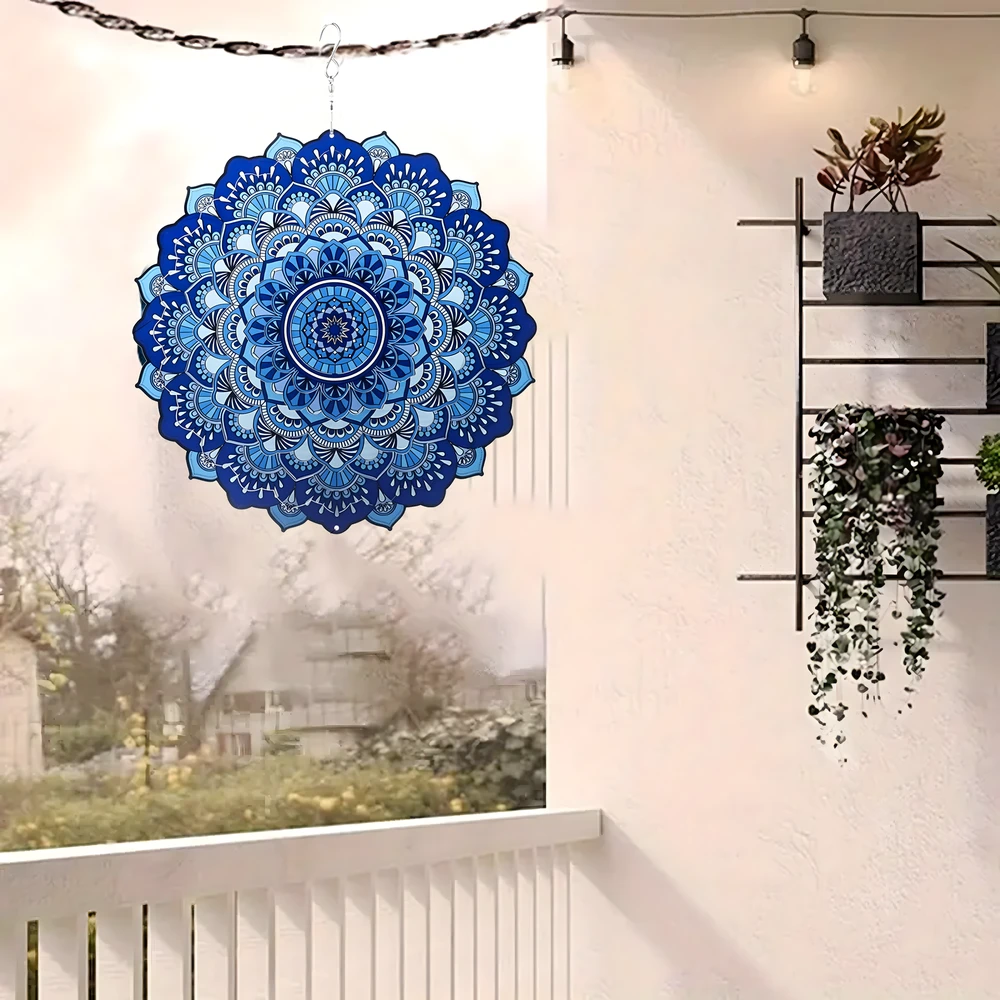 Wisząca Kabantis suktukas-vėjo gaudyklės ornamentas 12 colių 3D mandala taikos sodui