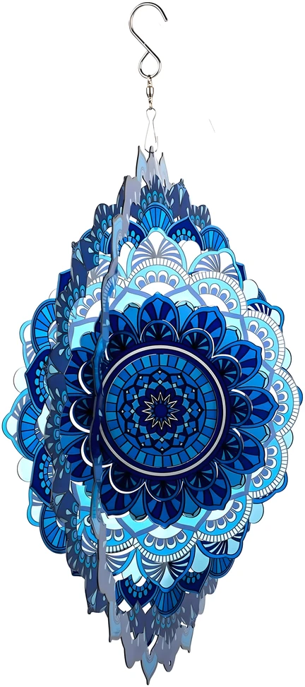 Wisząca Kabantis suktukas-vėjo gaudyklės ornamentas 12 colių 3D mandala taikos sodui