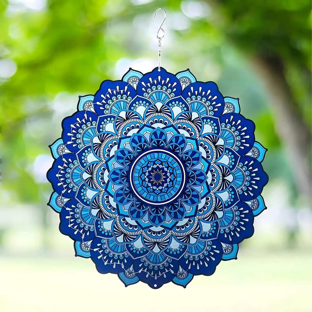 Wisząca Kabantis suktukas-vėjo gaudyklės ornamentas 12 colių 3D mandala taikos sodui