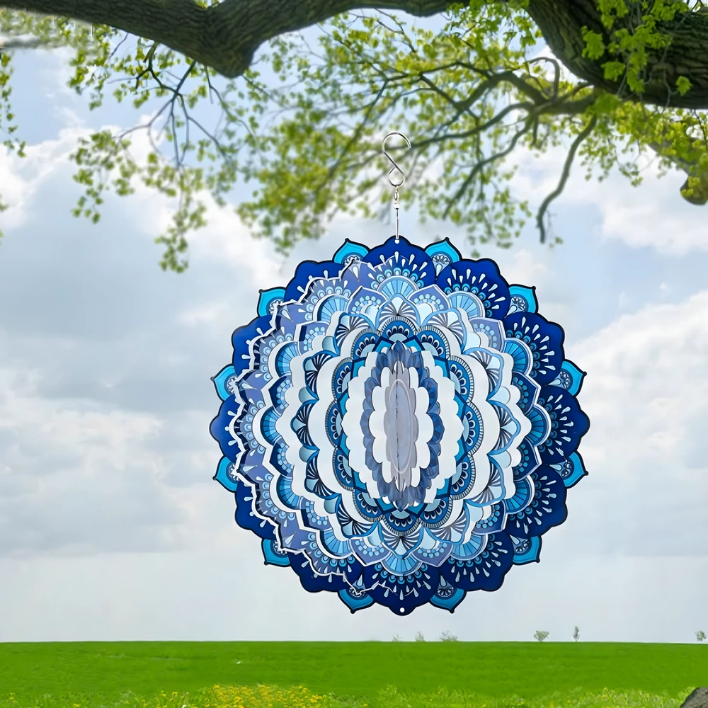 Wisząca Kabantis suktukas-vėjo gaudyklės ornamentas 12 colių 3D mandala taikos sodui