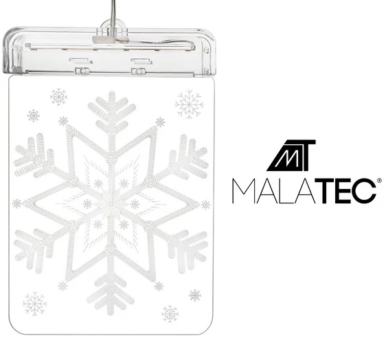 Malatec Šviečiantis vitražas LED 3D Snaigė