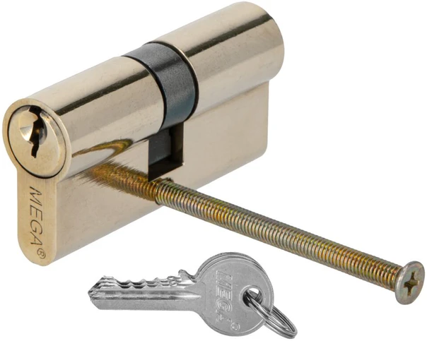Mega Wkładka Simetrinis žalvarinis cilindro įdėklas, 62 mm, 3 raktai, kortelė
