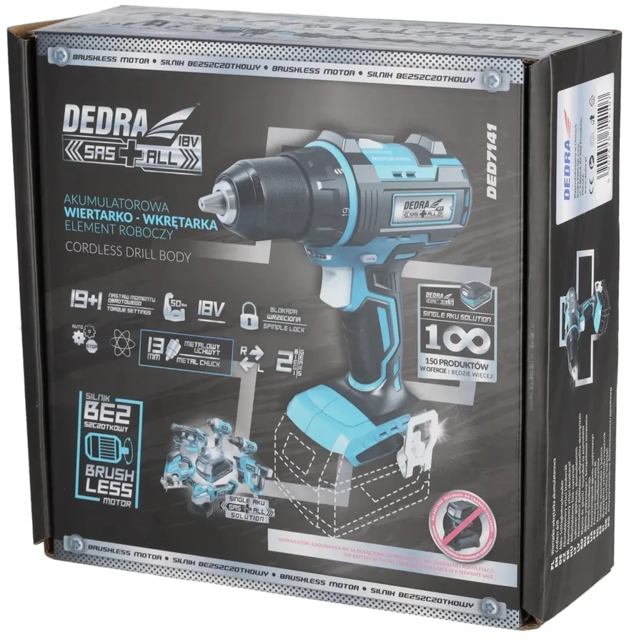 Dedra Beepetinis atsuktuvas 18V 13mm be smugio