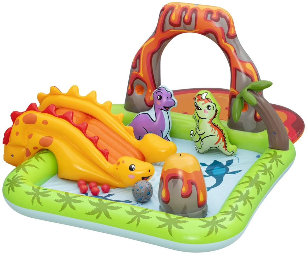 Bestway Vanduo žaidimų aikštelė DINOZAURAI 262x188x102cm su čiuožykla ir priedais 53172