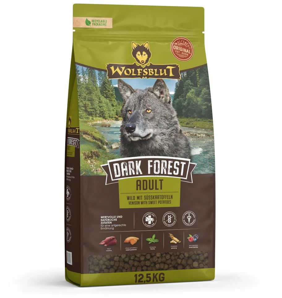 Šunų Maistas - WOLFSBLUT Dark Forest Venison Sausas 12.5kg Jautriems Skrandžiams