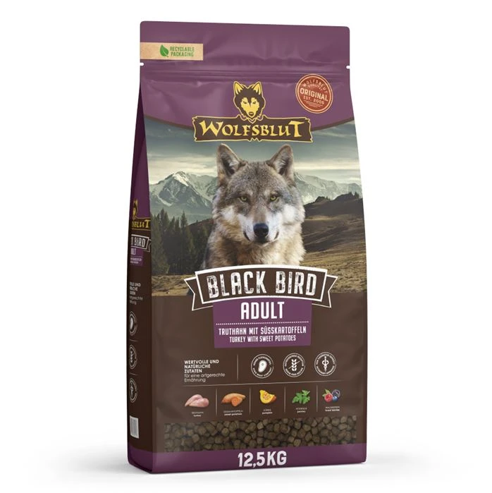 Šunų Maistas - WOLFSBLUT Juodas Bird Turkijos Sausas Maistas 12.5kg Be Glitimo Be Grūdų