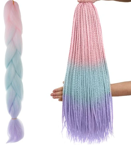 Sintetinės plaukų ombre pynės rožinės/ni/f w10341