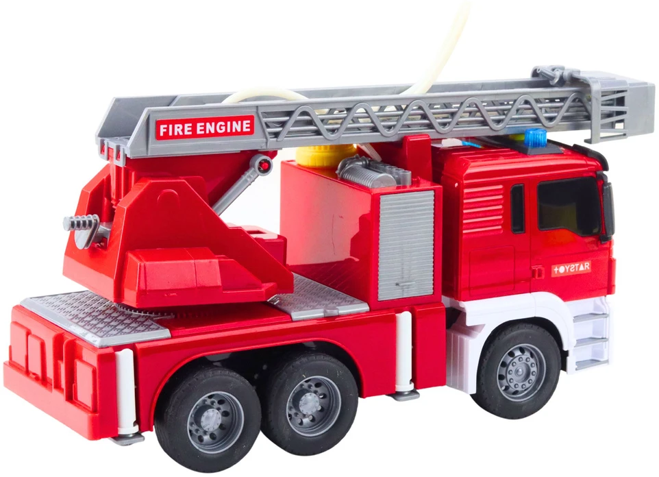 Lean Toys Žaislinė gaisrinė mašina su strėle ir vandens funkcija