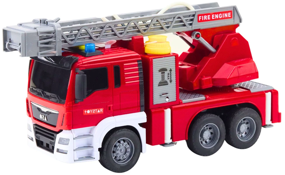 Lean Toys Žaislinė gaisrinė mašina su strėle ir vandens funkcija