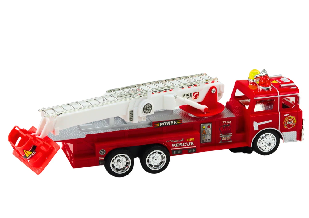 Lean Toys Raudona gaisrinė mašina su garso ir šviesos efektais
