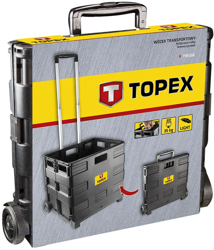 Topex Vežimėlis Transportavimo vežimėlis, sulankstoma dėžė, keliamoji galia 35 kg