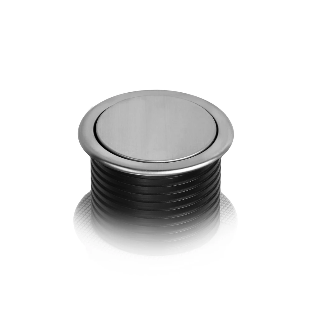 Orno Wpuszczane Įleidžiamas baldų lizdas Ø6cm su USB įkrovikliu ir 1,5m laidu, 3x2P+Z, 2xUSB (A ir C tipo), INOX