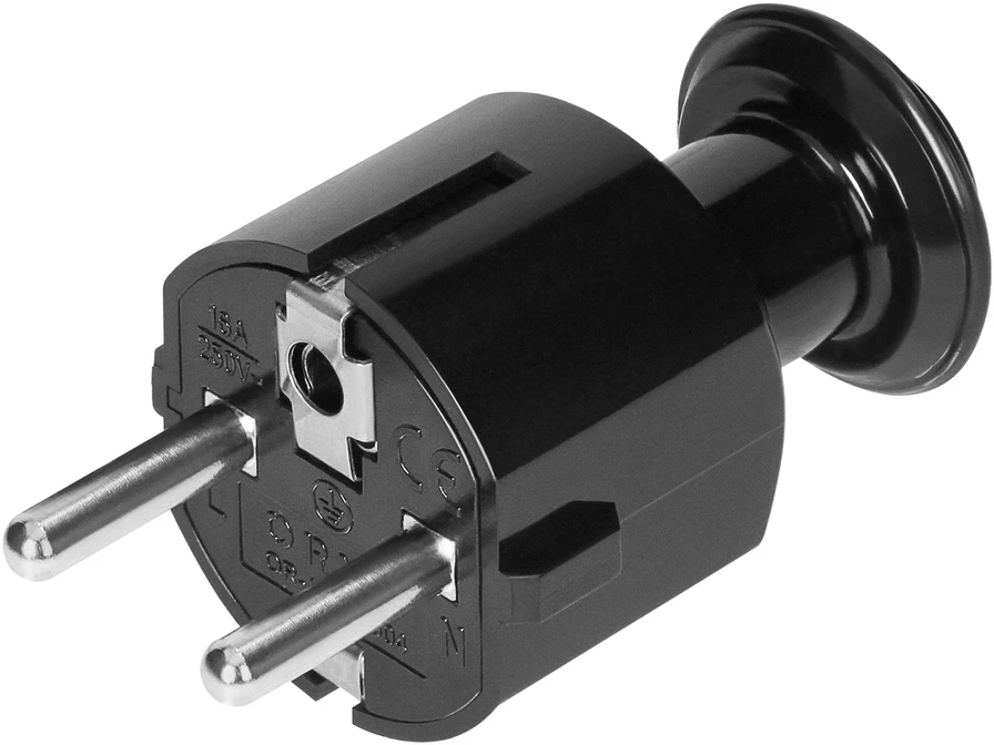 Orno Tiesus Uni-Schuko kištukas 16A, 230V, juodas