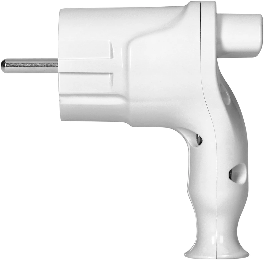 Wtyczka Uni-Schuko kampinis kištukas su išmetimo mechanizmu 16A/250V, baltas