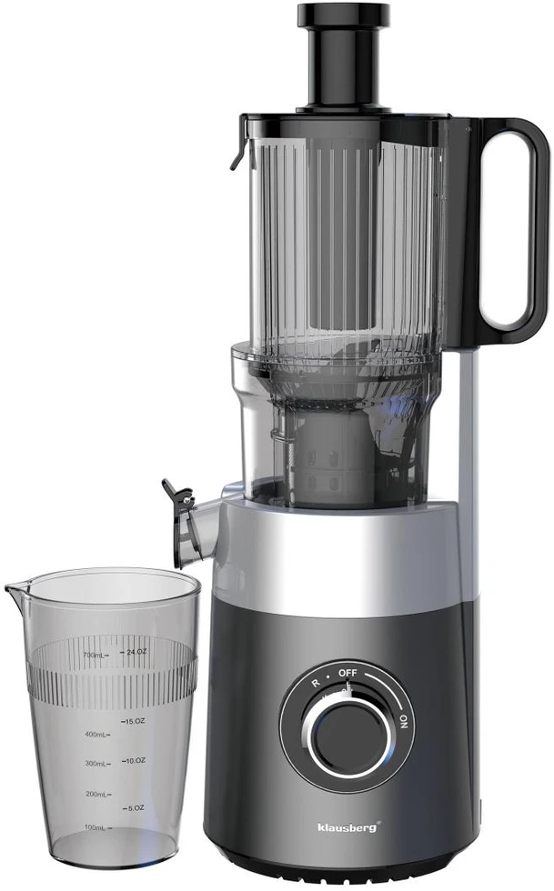 Sulčiaspaudė Lėtaeigė sulčiaspaudė vaisiams ir daržovėms, vertikali, pilka, 180 W, Klausberg, kb-7881