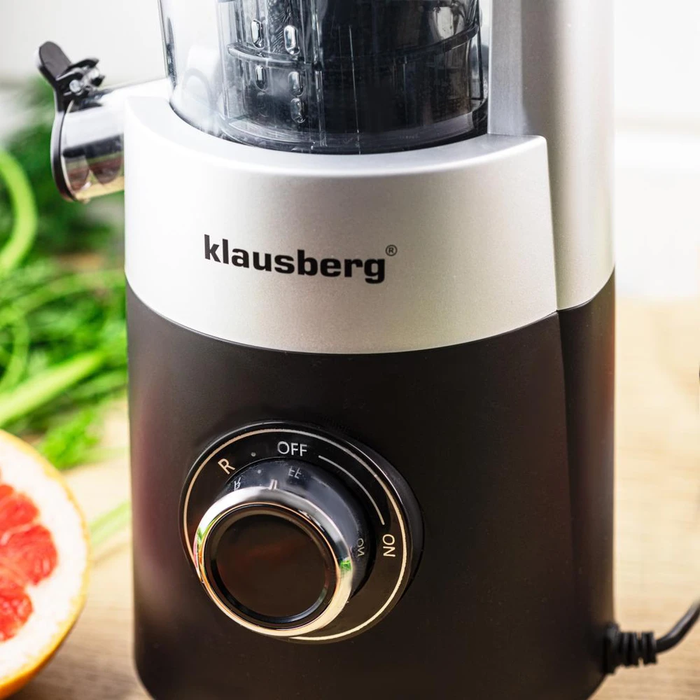 Sulčiaspaudė Lėtaeigė sulčiaspaudė vaisiams ir daržovėms, vertikali, juoda, 180 W, Klausberg, kb-7871