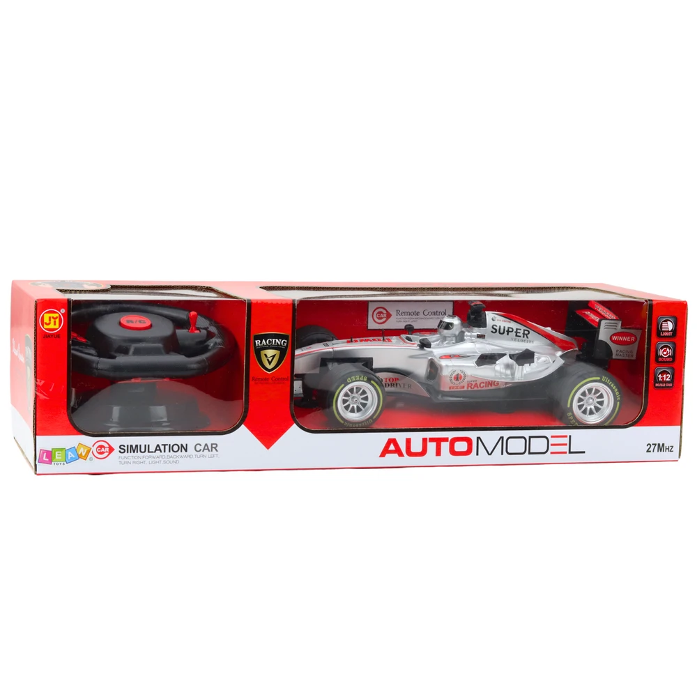 Lean Toys Nuotoliniu būdu valdomas RC lenktyninė mašina 1:12 su vairo pultu, šviesomis ir garsais