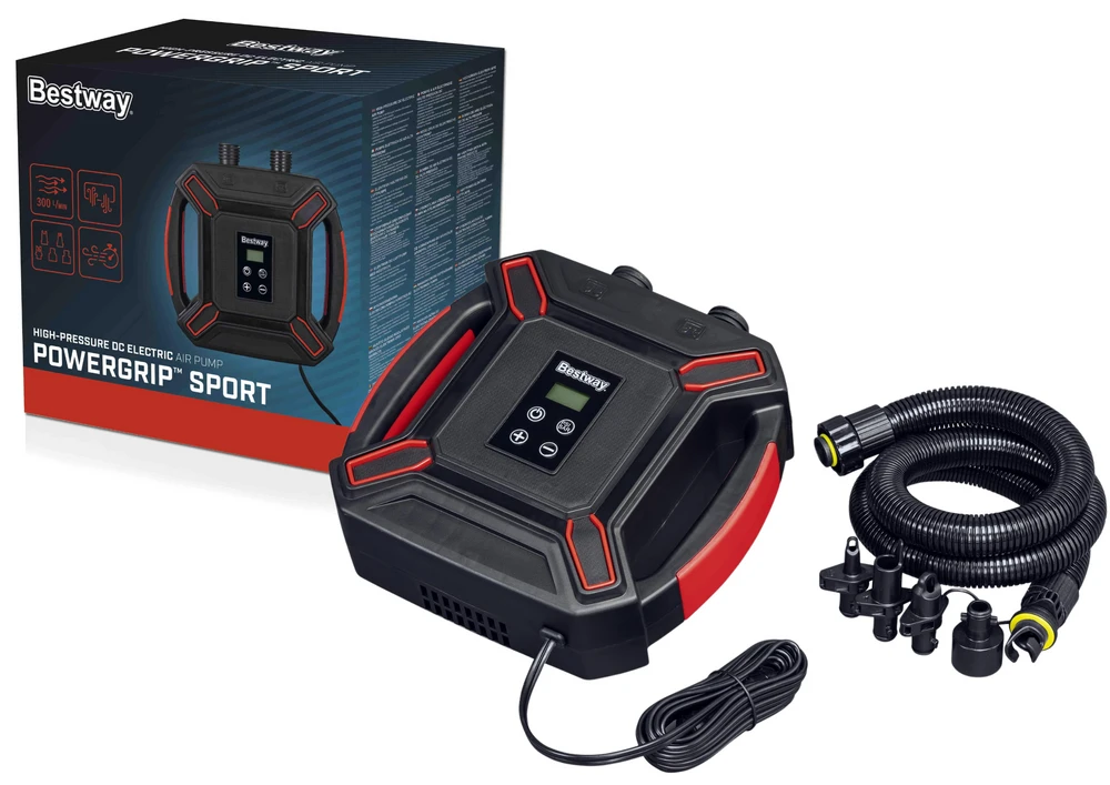 Bestway aukšto slėgio elektrinė oro pompa DC 4 adapteriai 62265