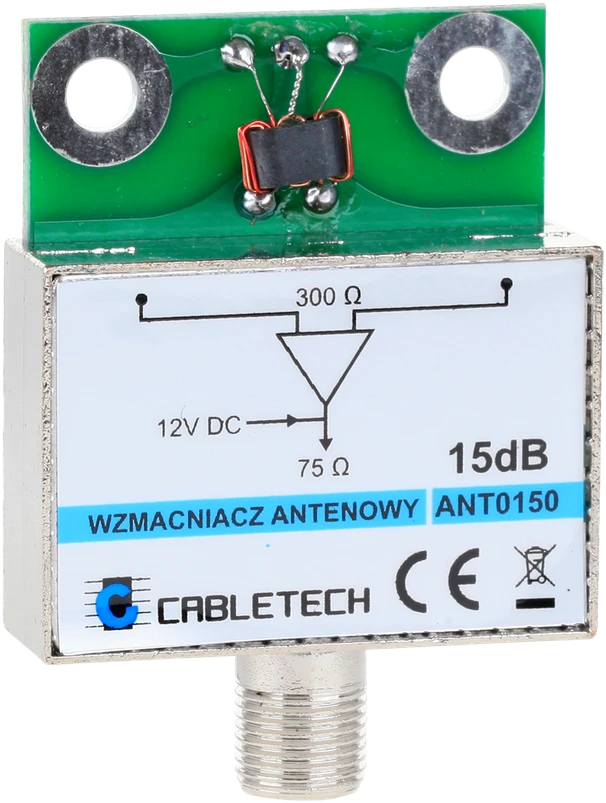 15dB ekranuotas antenos stiprintuvas Cabletech