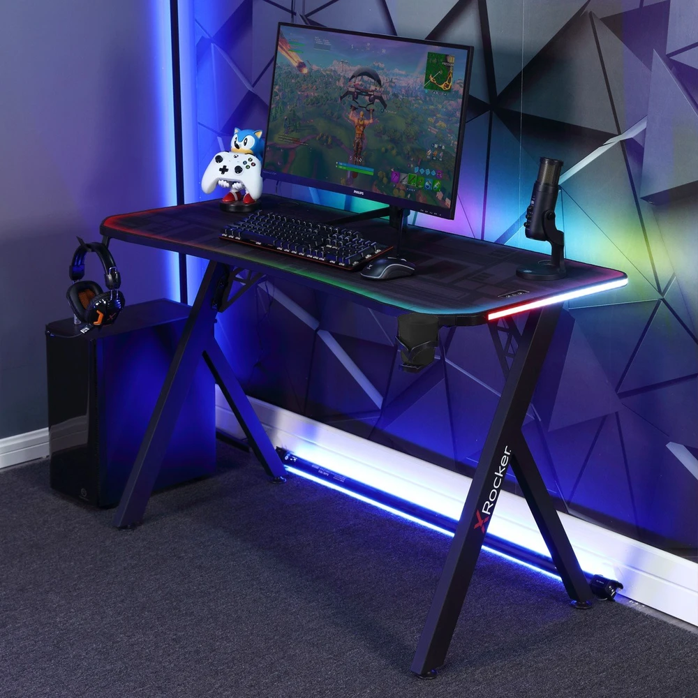 Xrocker „X-Rocker“ – „Lumio“ žaidimų stalas su RGB „Neo Motion“ +