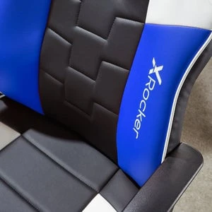 Xrocker „X-Rocker“ – „Saturn“ vidutinio atlošo ratukų elektroninio sporto žaidimų kėdė vaikams ir paaugliams – juoda/mėlyna