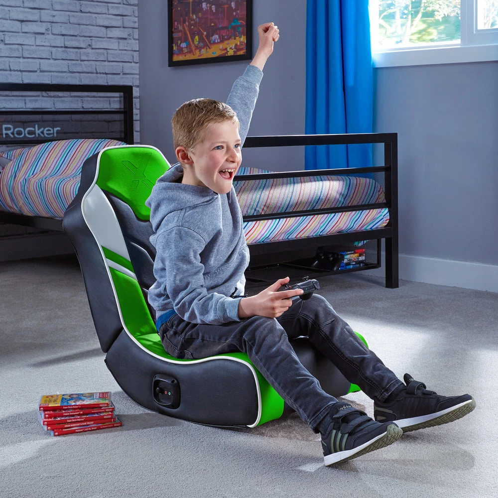 Xrocker „X-Rocker Shadow 2.0“ stereo garso žaidimų grindų keitiklis – žalias – SOLO