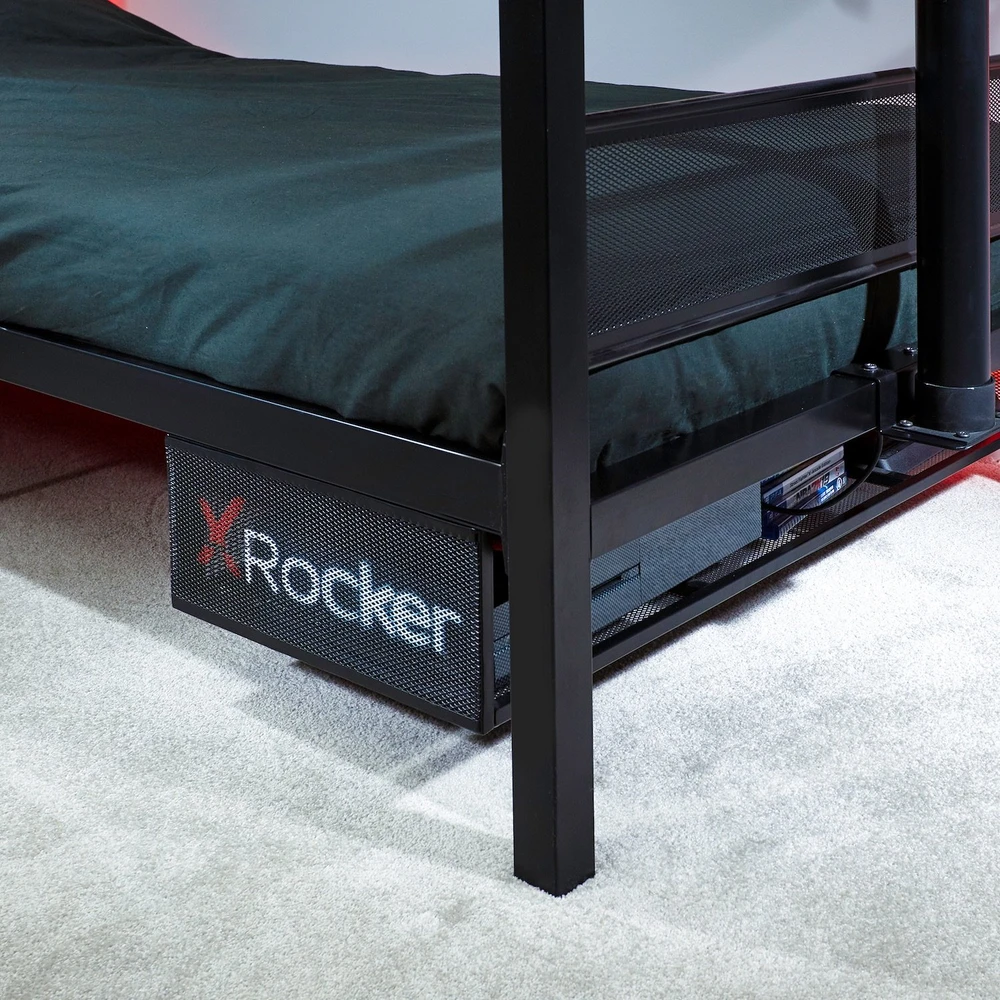 X Rocker „Xrocker Base Camp“ viengulė lova su „Vesa Mount“ televizoriumi