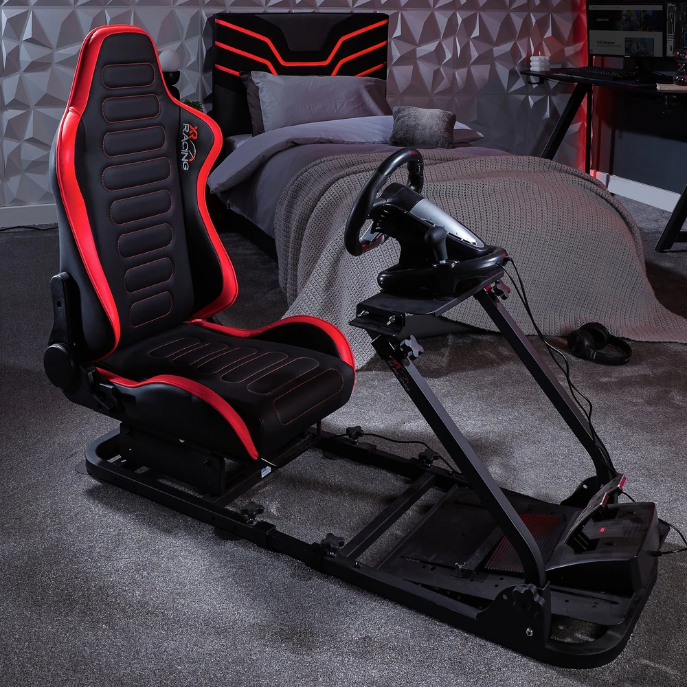 X Rocker „Xrocker Xr Racing Chicane“ lenktyninė sėdynė „Xr Racing“ įrangai – juoda ir raudona