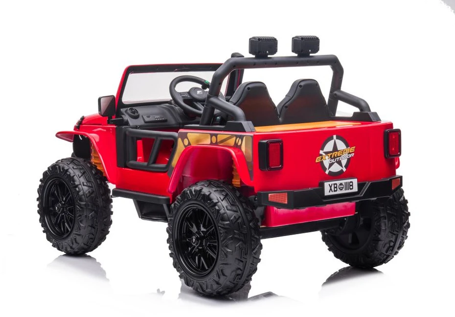Lean Cars Akumuliatorinis dvivietis automobilis vaikams XB-1118 4x4, raudonos spalvos