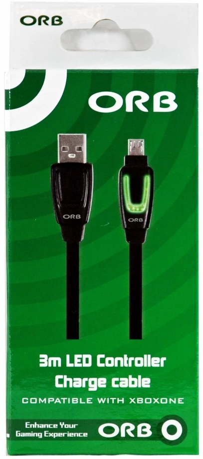 „XBOX One“ – LED valdiklio įkrovimo laidas 3 m (ORB)