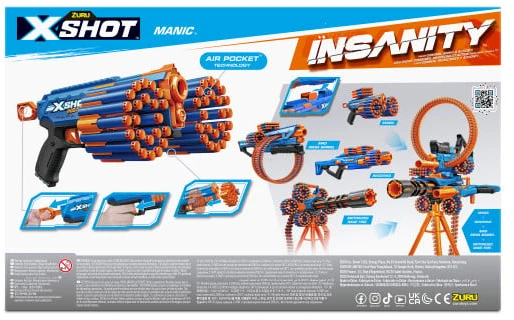 XSHOT - Beprotybės 1 serija Manic - 24Darts - (36603)