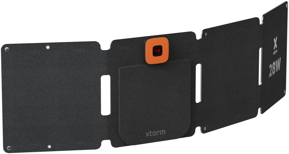„Xtorm“ – nešiojamas saulės baterijų modulis „SolarBooster XR2S28“, 28 W