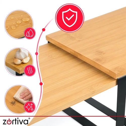 Xtrobb Zortiva bambukinių virtuvės lentynų rinkinys, 2 vnt.