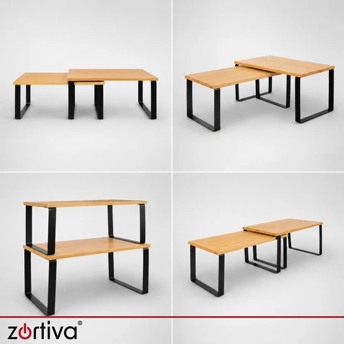Xtrobb Zortiva bambukinių virtuvės lentynų rinkinys, 2 vnt.