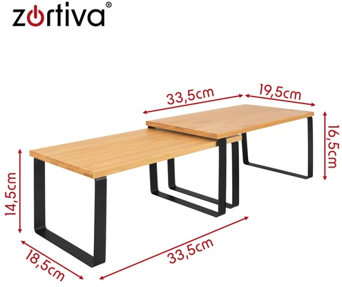 Xtrobb Zortiva bambukinių virtuvės lentynų rinkinys, 2 vnt.