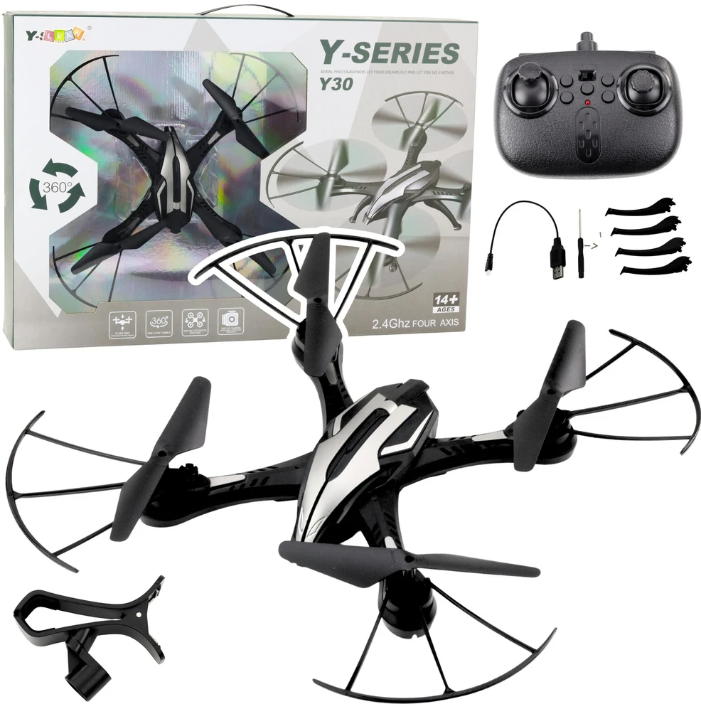 Lean Toys Modernus dronas Y30 su LED apšvietimu ir 360° apsisukimu