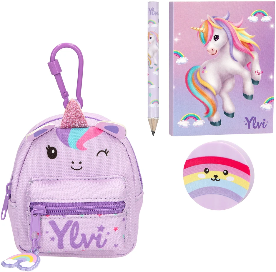 Ylvi - Kanceliarinė kuprinė Vienaragis - Rožinė ir Violetinė - Mini